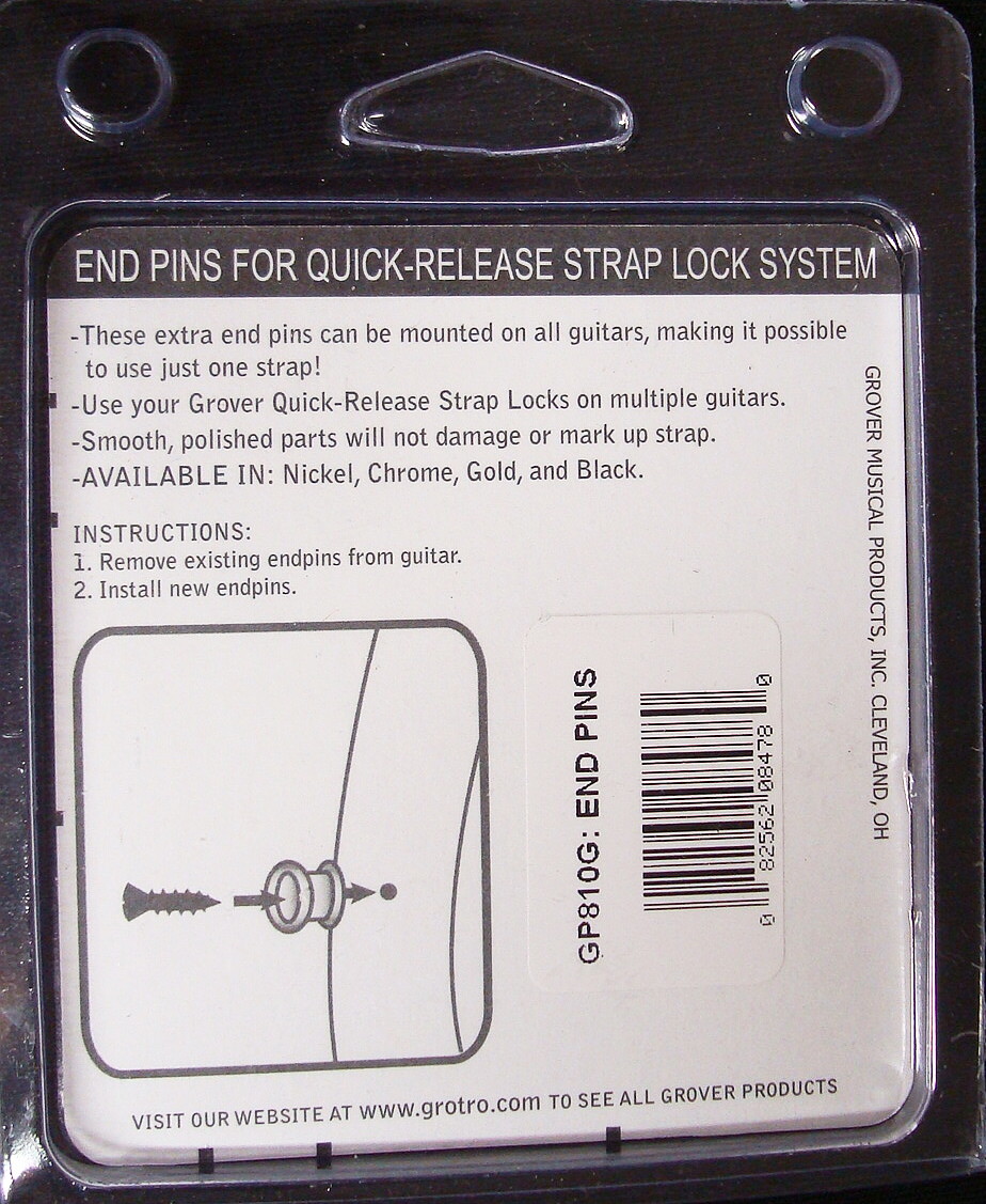 Grover GP810G Strap Lock End Pins, Gold