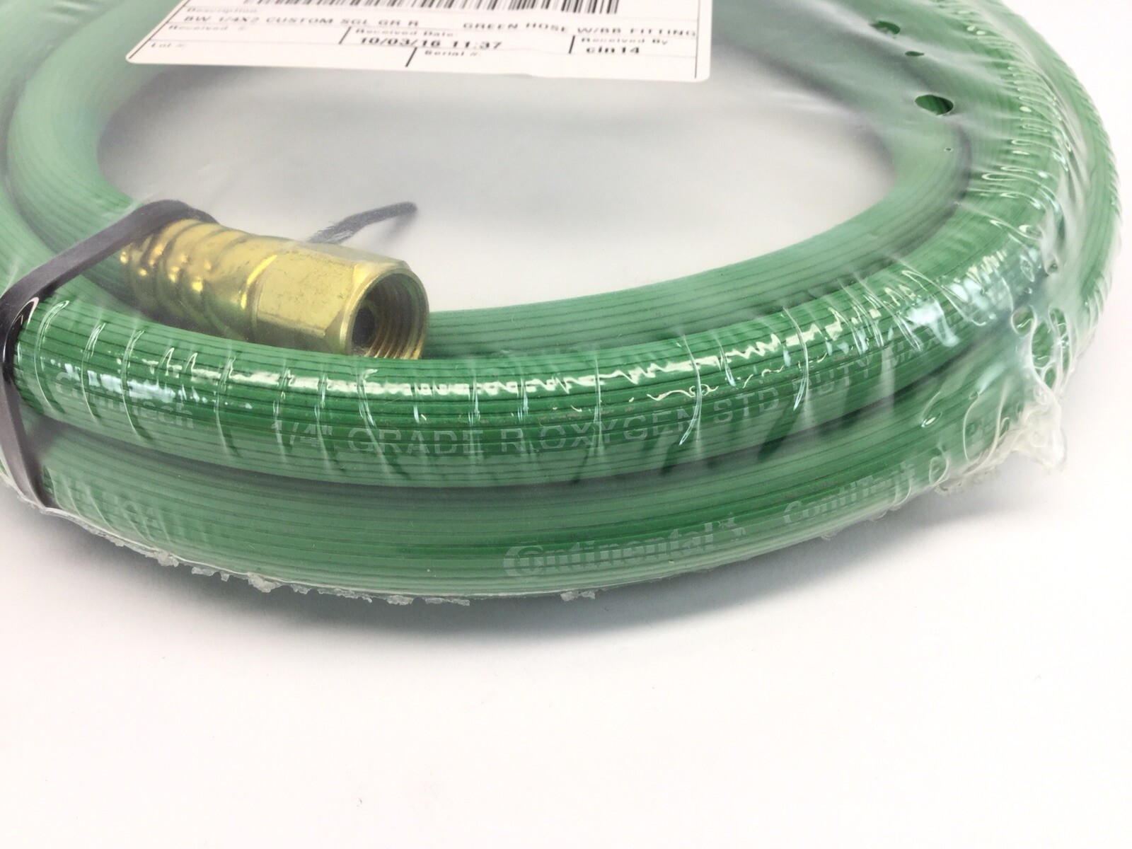 Continental ContiTech 1/4" R Grade : STD duty : 200 PSI Oxygen Hose 8ft BB