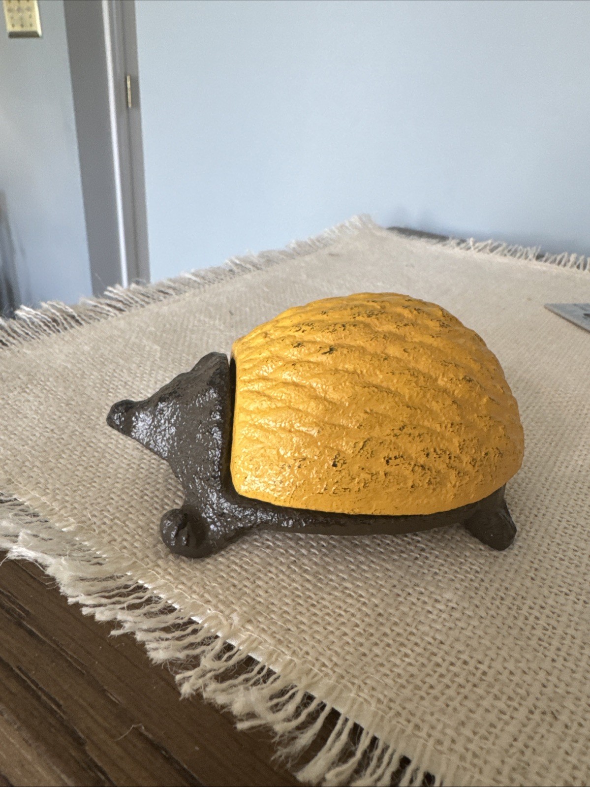 Small Cast Iron Hedgehog Hide a Key / Trinket Box