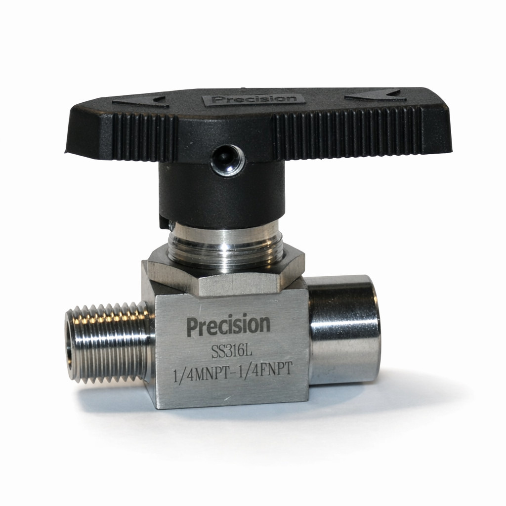 1/4 NPT 316ss Inline Ball Valve Precision Valves SS-4M4F