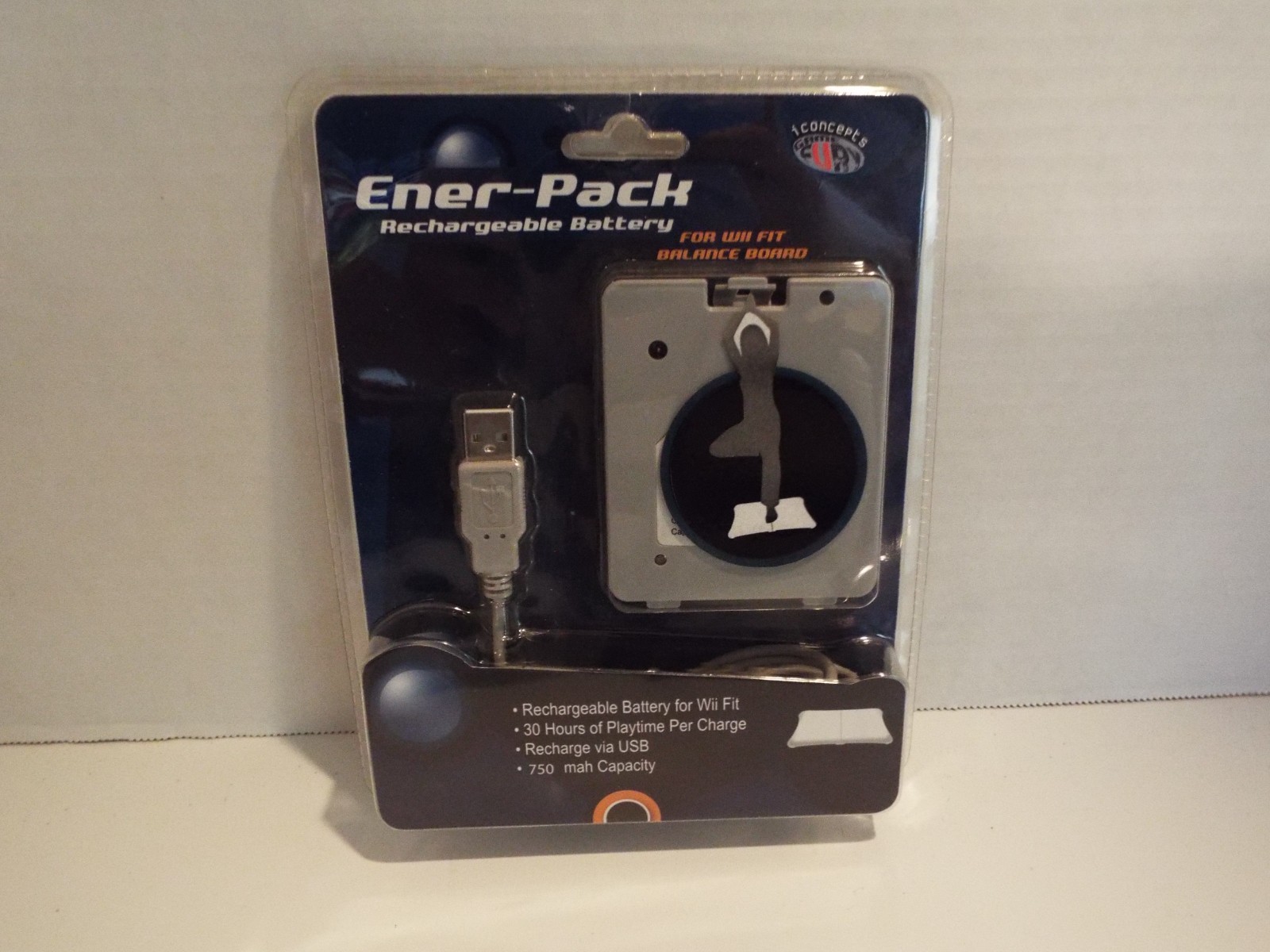 Ener-Pack Rechargeable Battery Pack For Wii Fit. NIB 750 mah Li-on high capacity