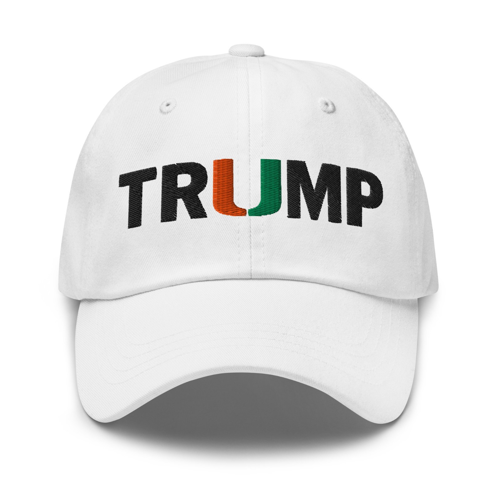 Embroidered Trump U Hat Trump University of Miami Hat Miami Hurricanes Hat White