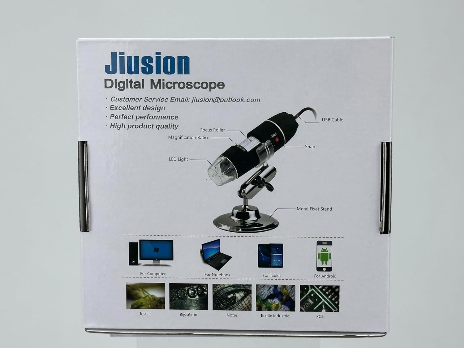 40 to 1000x Magnification Endoscope, 8 LED USB 2.0 Digital Microscope, Black