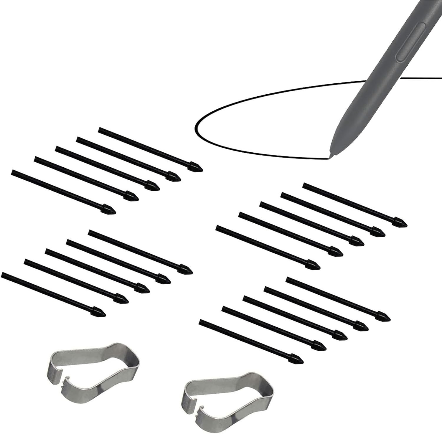 (20Pcs Black Nibs Pack) Galaxy Tab S7 Fe Stylus Pen Nibs,Tab S7 Replacement S Pe
