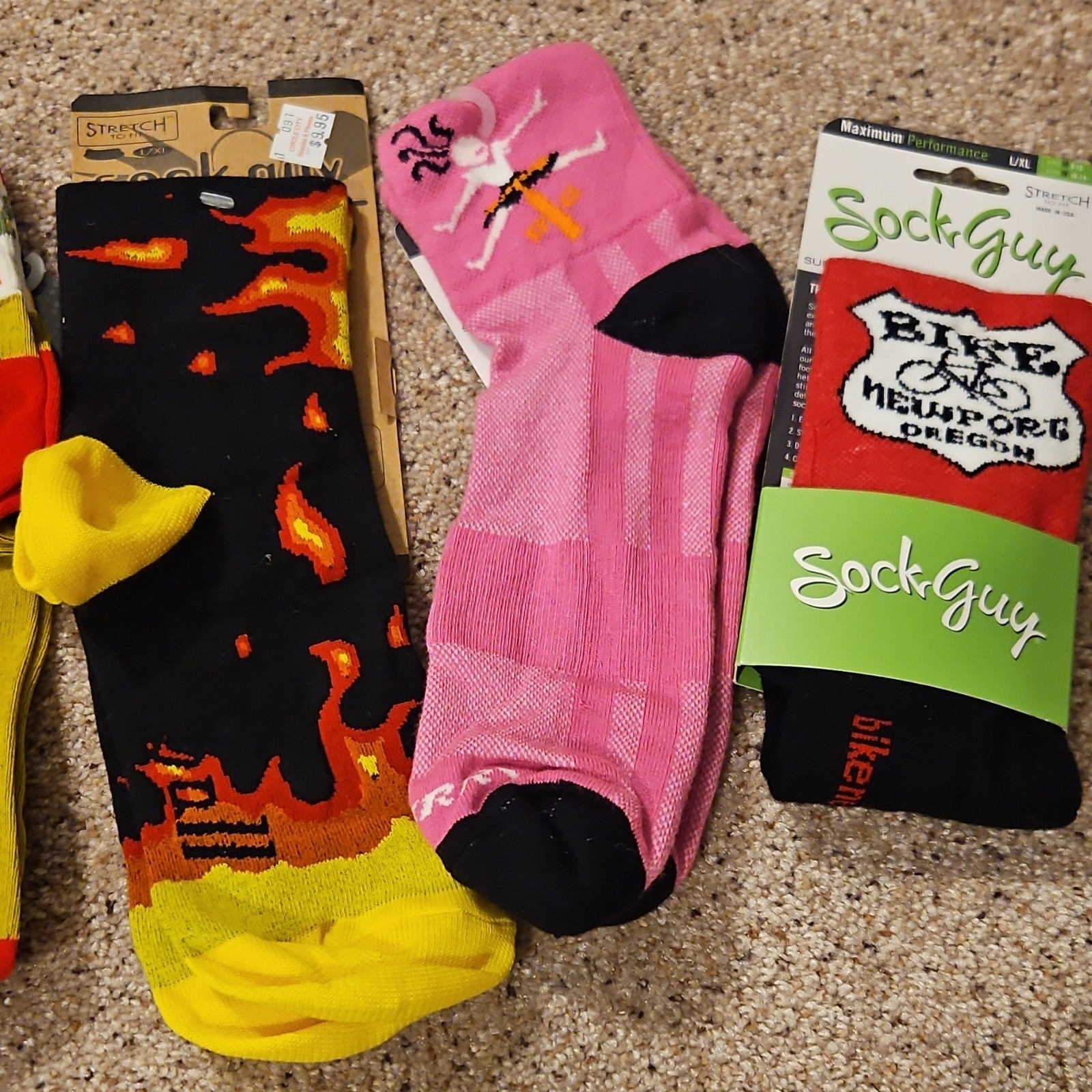 SockGuy & DeFeet Multicolor Graphic Cycling Athletic Socks Lot NWT