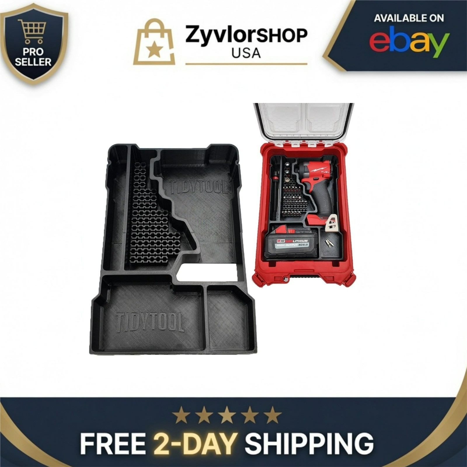 TidyTool Insert for Milwaukee M18 FUEL Impact Driver - Packout Organizer