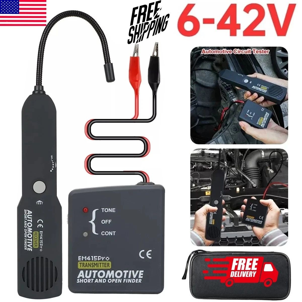 Automotive Short Open Finder Circuit Tester DC 6-42V Auto Car Wire Tracker Tools