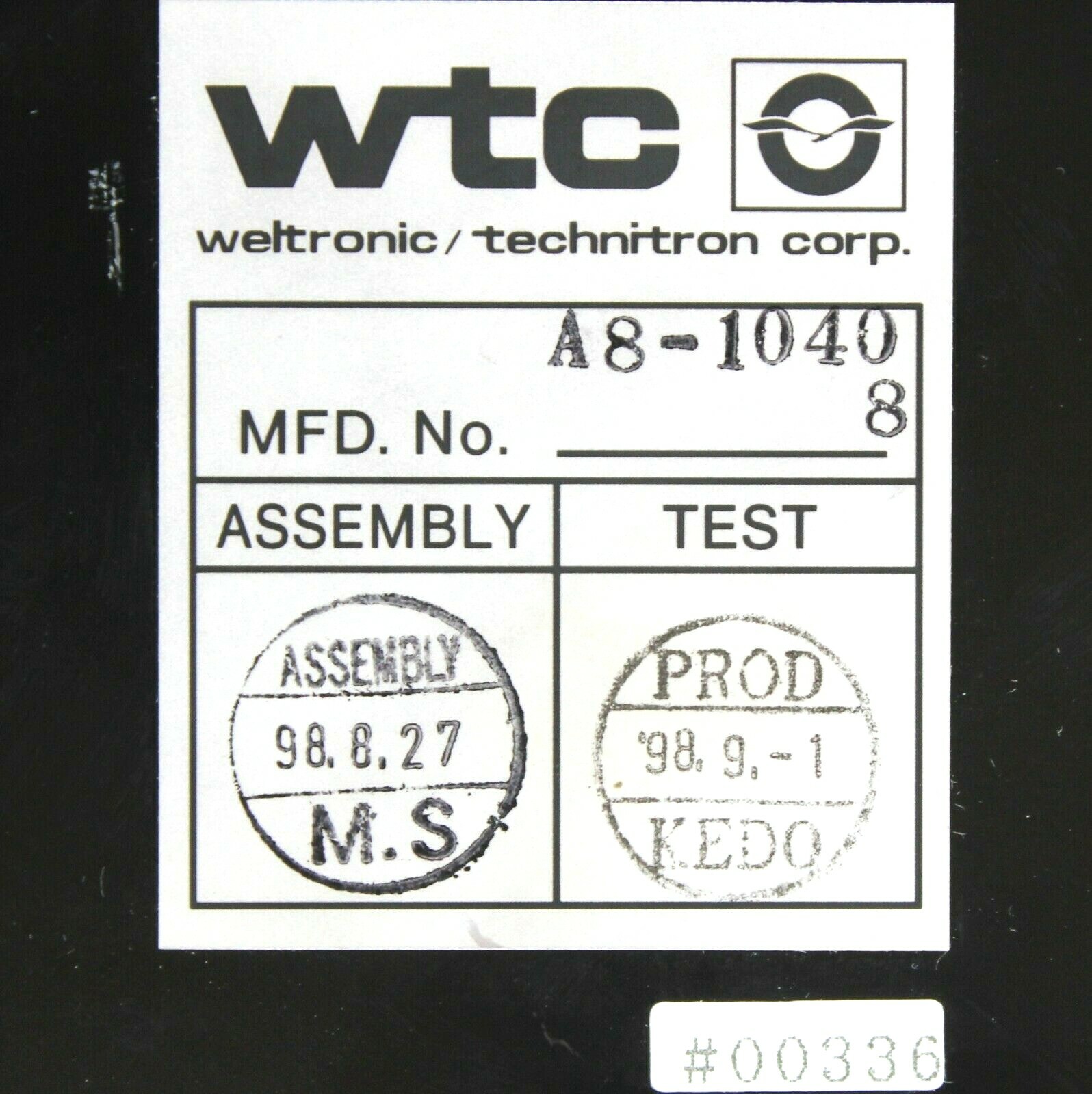 NEW WTC TB91-P01A Teaching Box TB91 Program No. S291-V1.0