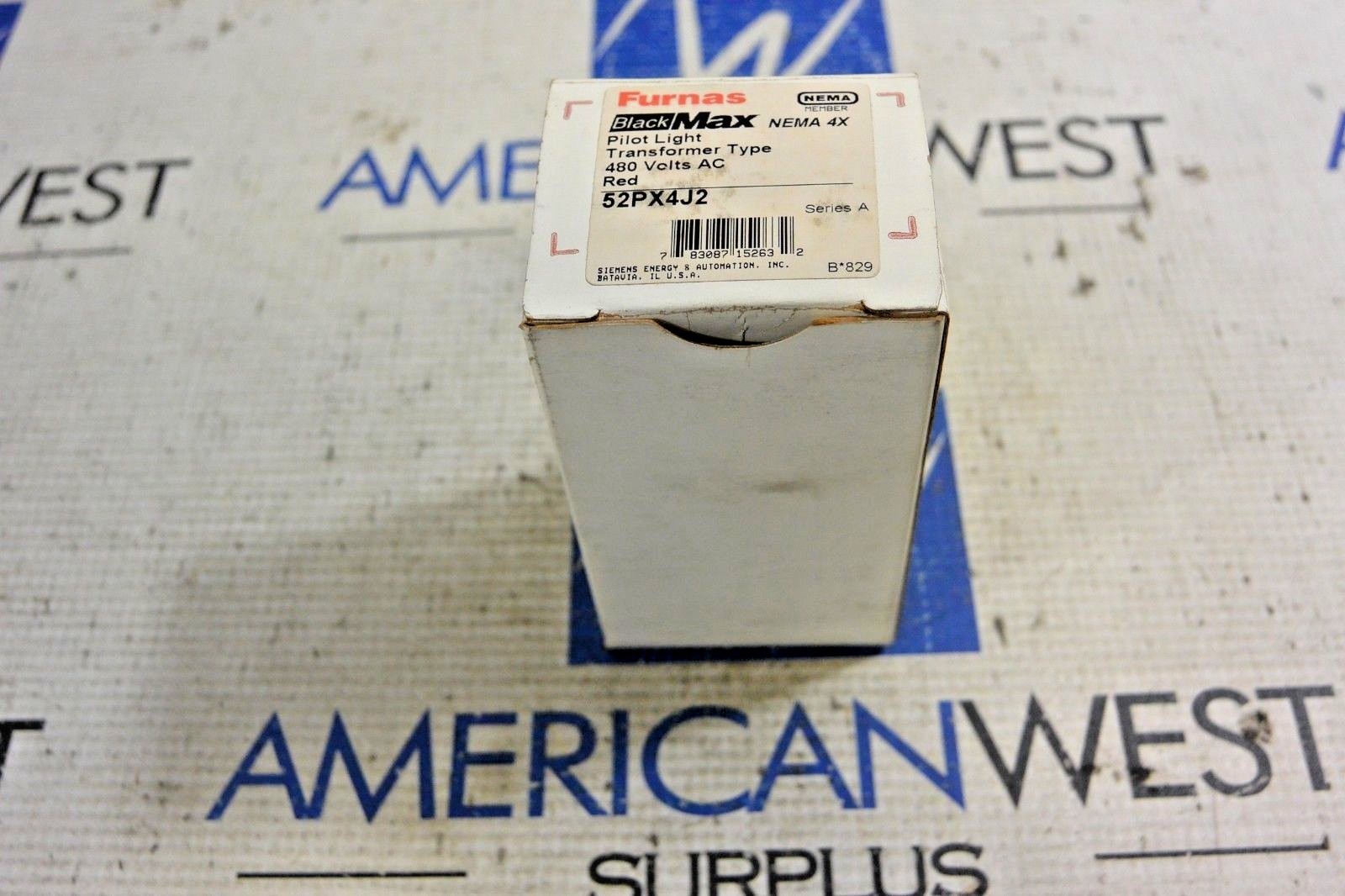 FURNAS 52PX4J2 PILOT LIGHT TRANSFORMER TYPE 480V NEW MISSING RED COVER