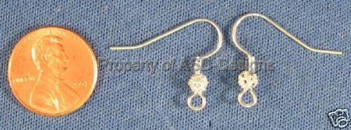 36pc S/S Plate 4mm Filigree Ball Fish Hook EarWire 4462