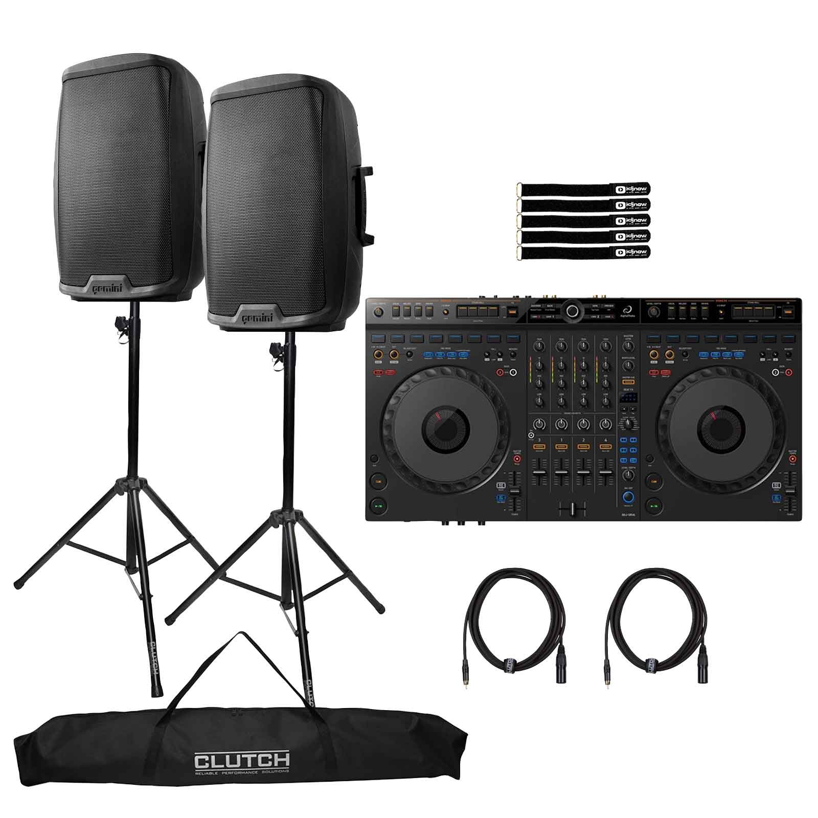 AlphaTheta DDJ-GRV6 4 Channel DJ Controller w 12" Speakers Package
