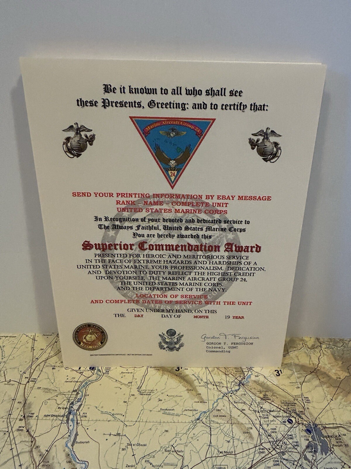 U.S.M.C. / MARINE AIRCRAFT GROUP 24 - SUPERIOR COMMENDATION AWARD