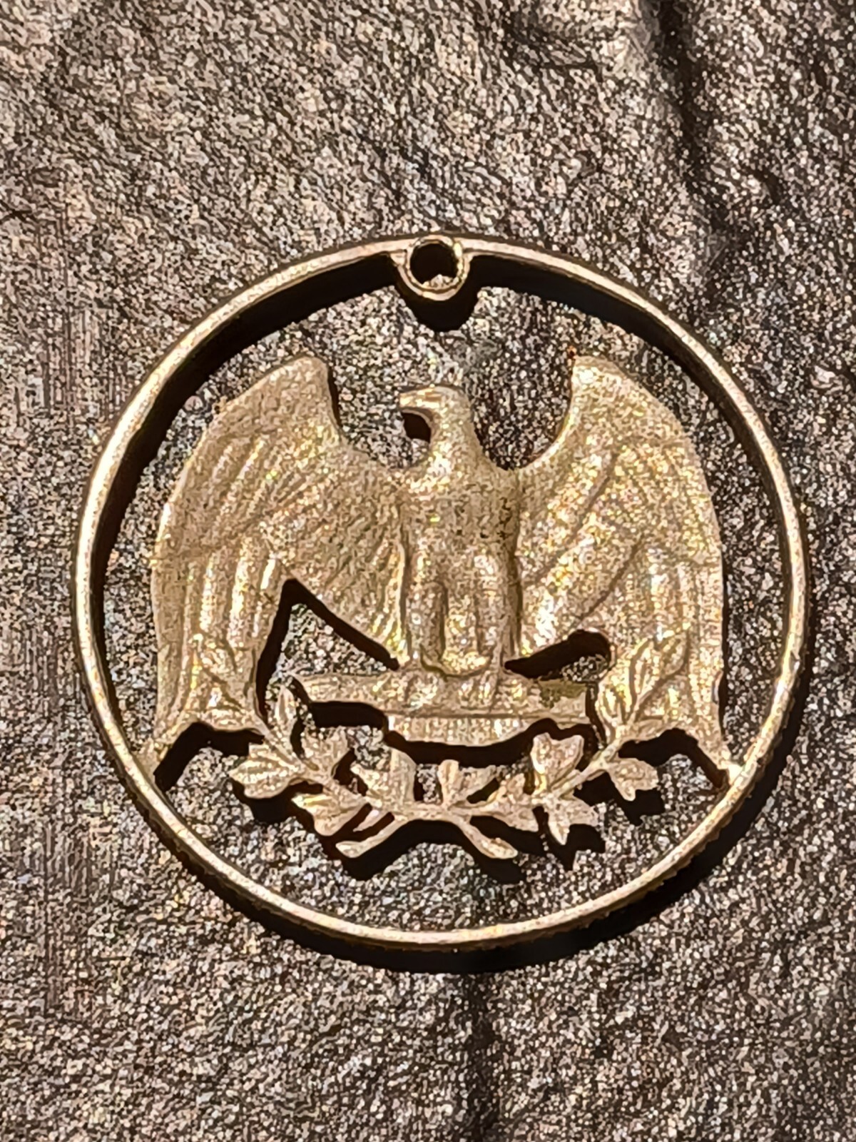 Cut Skeletonized Washington Quarter Clad Pendant Date Unknown