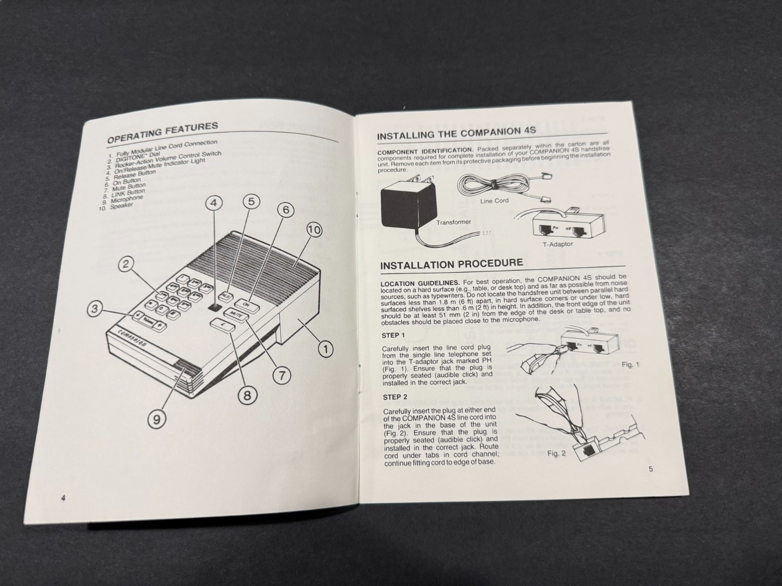 Companion 4S Handsfree Unit Instructions