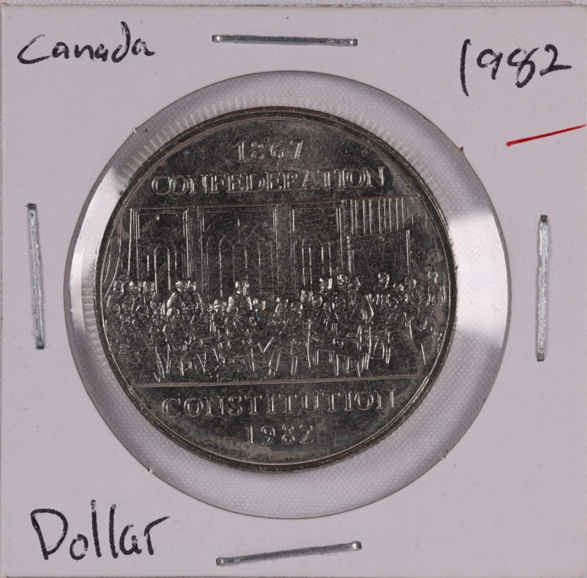 1982 Canada $1 Dollar Constitution Nickel Coin Canadian Confederation