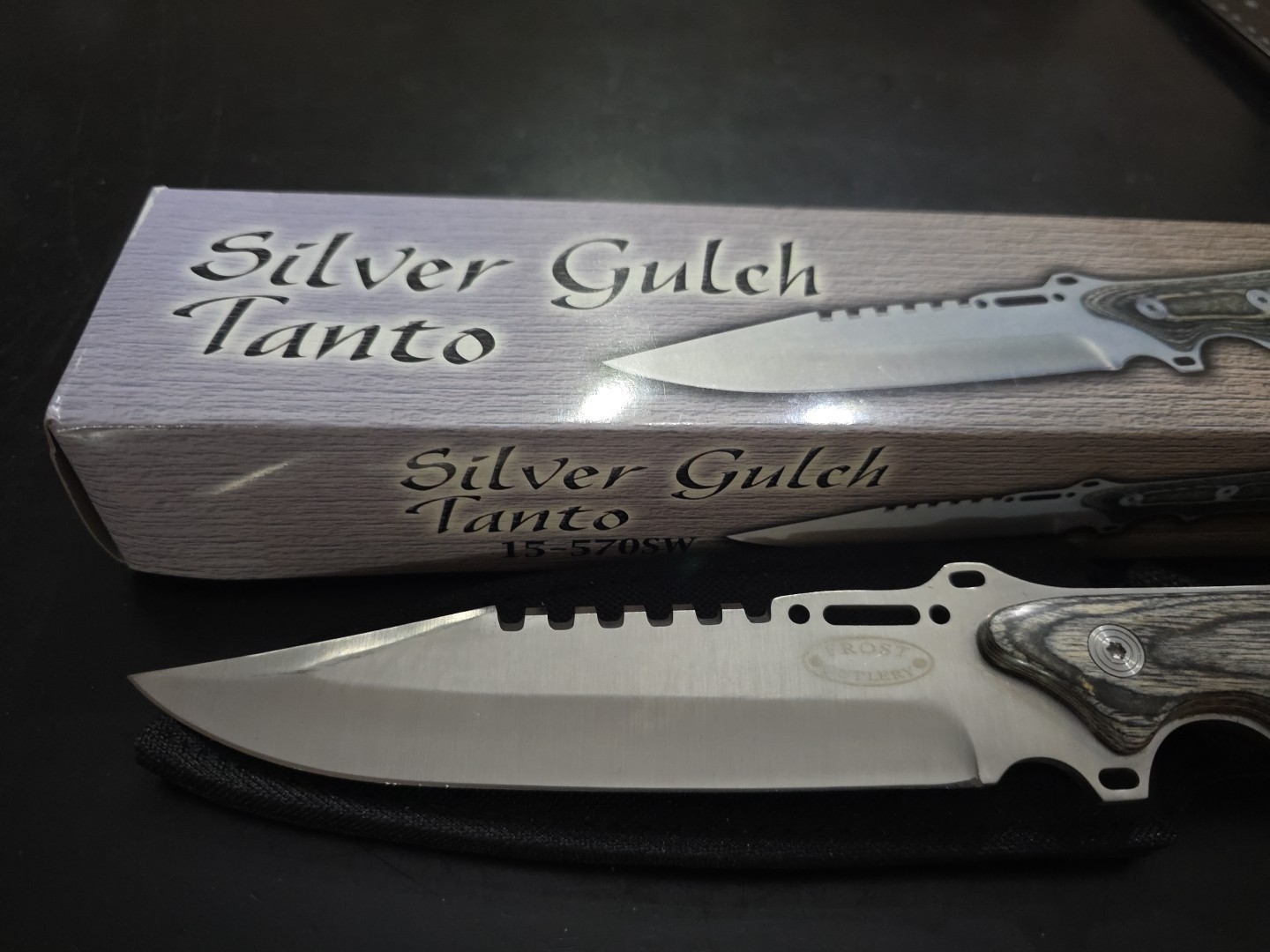 Frost Cutlery Silver Gulch Tanto With Sheath