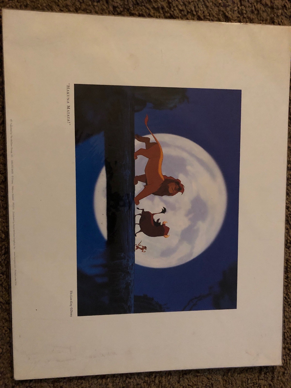 Disney Lion King Hakuna Matata Lithograph