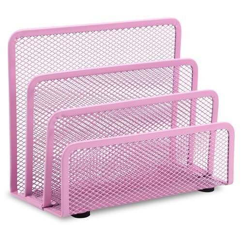 Desk Mail Organizer, Office Small Letter Sorter Desktop File 1 Pack Pink