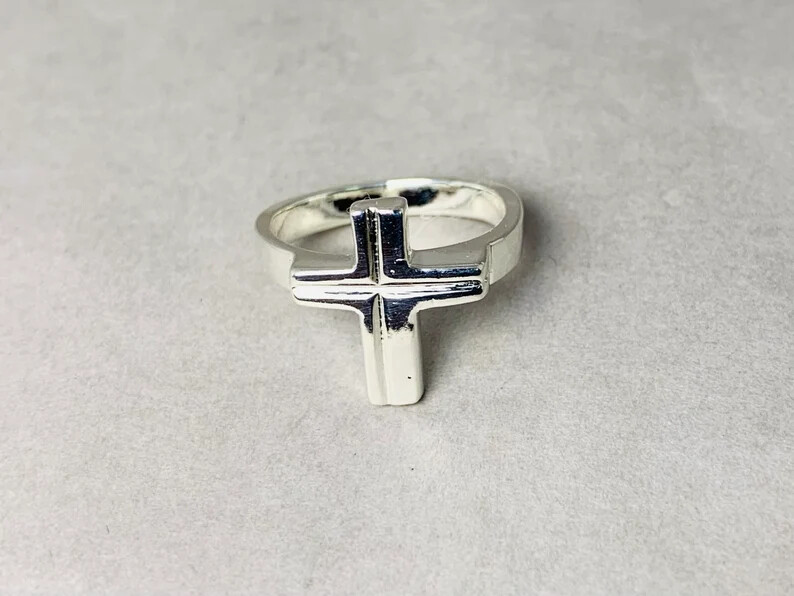 Cross Solid Ring 925 Sterling Silver Band & Statement Handmade Ring All size