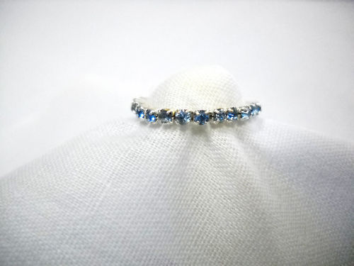 BABY BLUE DAZZLING AUSTRIAN CRYSTAL STRETCH TOE RING SPARKLING FOOT JEWELRY