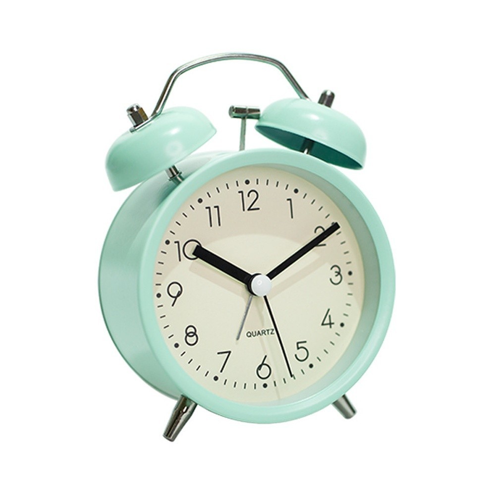 For Childrens Metal Alarm Clock Glow in Dark Silent Sweep Second Hand Only