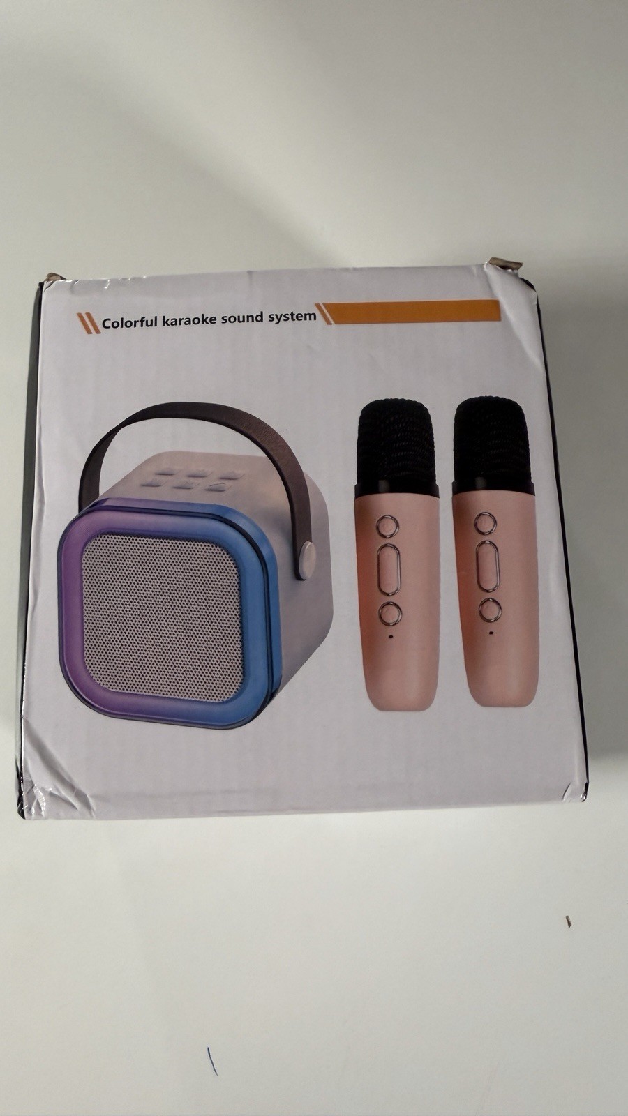 Portable Karaoke System Speaker w/ 2 Microphones, Multicolor