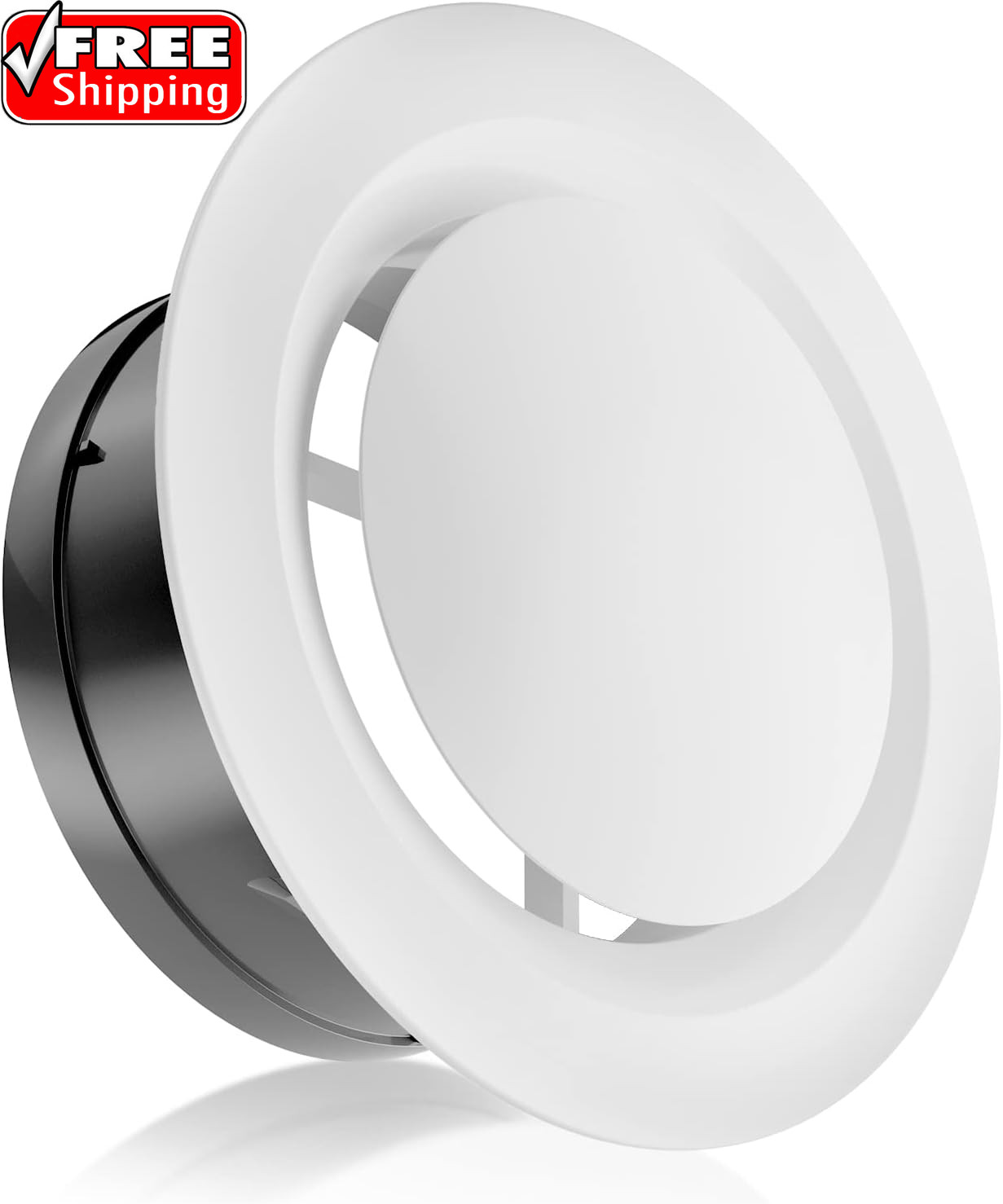 6 Inch Soffit Vent, Adjustable Air Vent Cover, ABS round Ceiling Vent Covers for