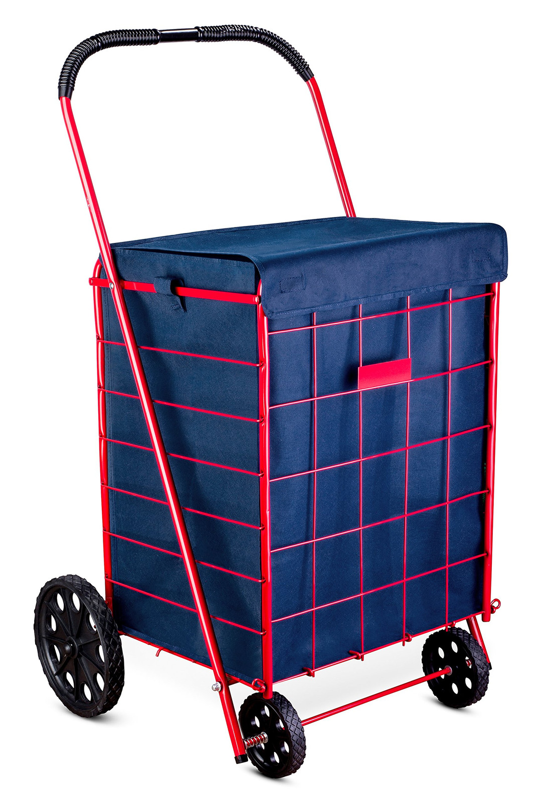 Cesta de supermercado plegable carro rueda de compras grande utilitario lavan...