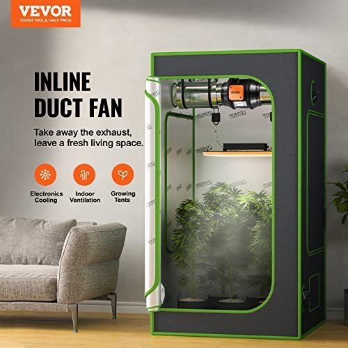 6" Inline Duct Fan 400 CFM with Variable Speed Controller, Quiet Ventilation Exh