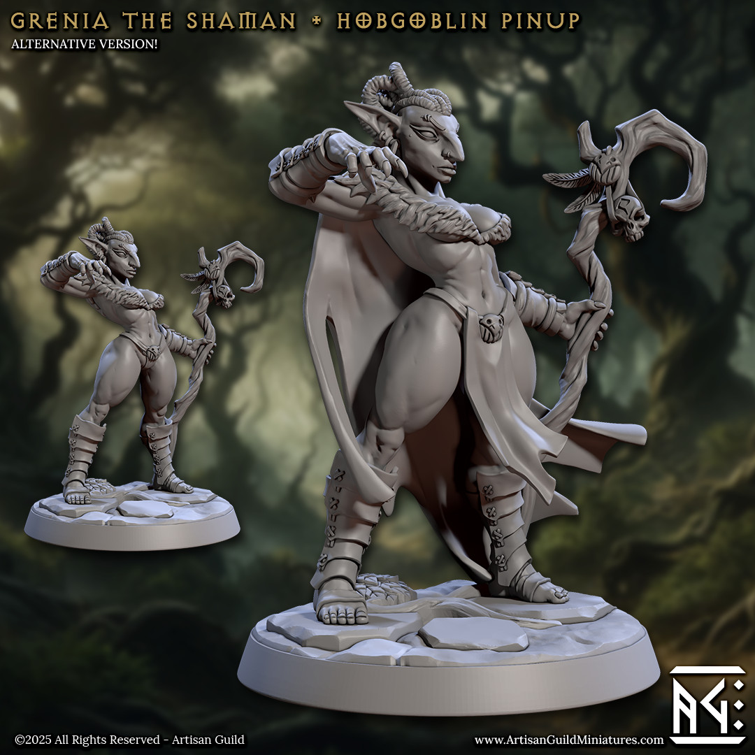 Hobgoblin Pinup SFW - Grenia the Shaman - Artisan Guild - Dungeons and Dragons