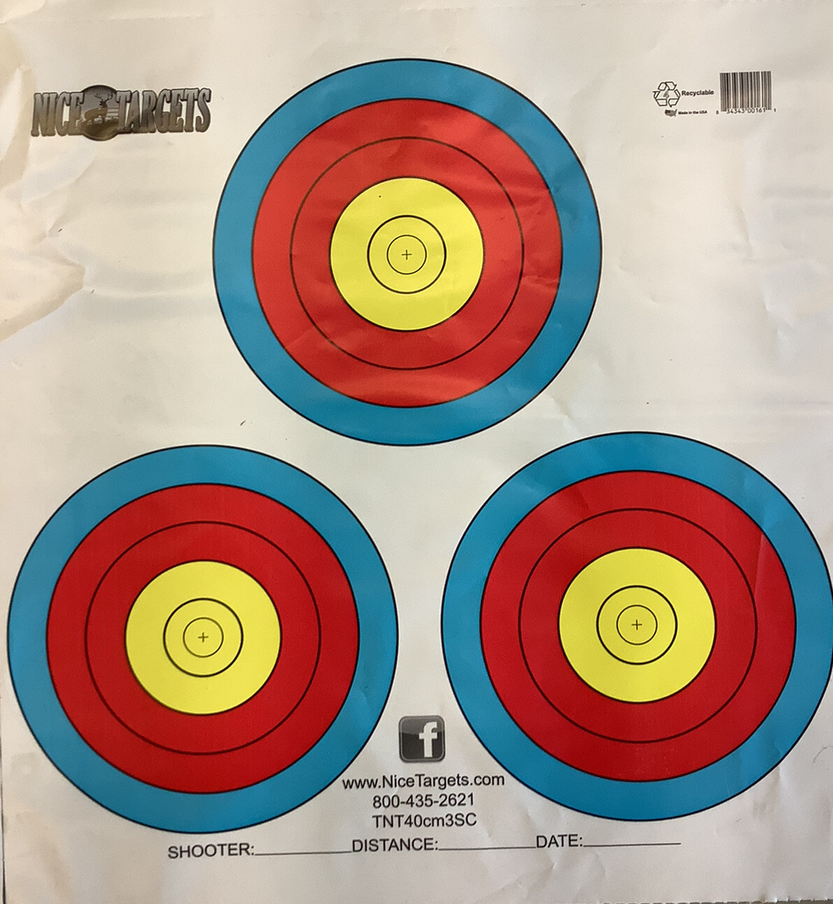 10Ct Targets Plastic 3 Spot Great for Tons of Shooting Weather Resistant Outdoor