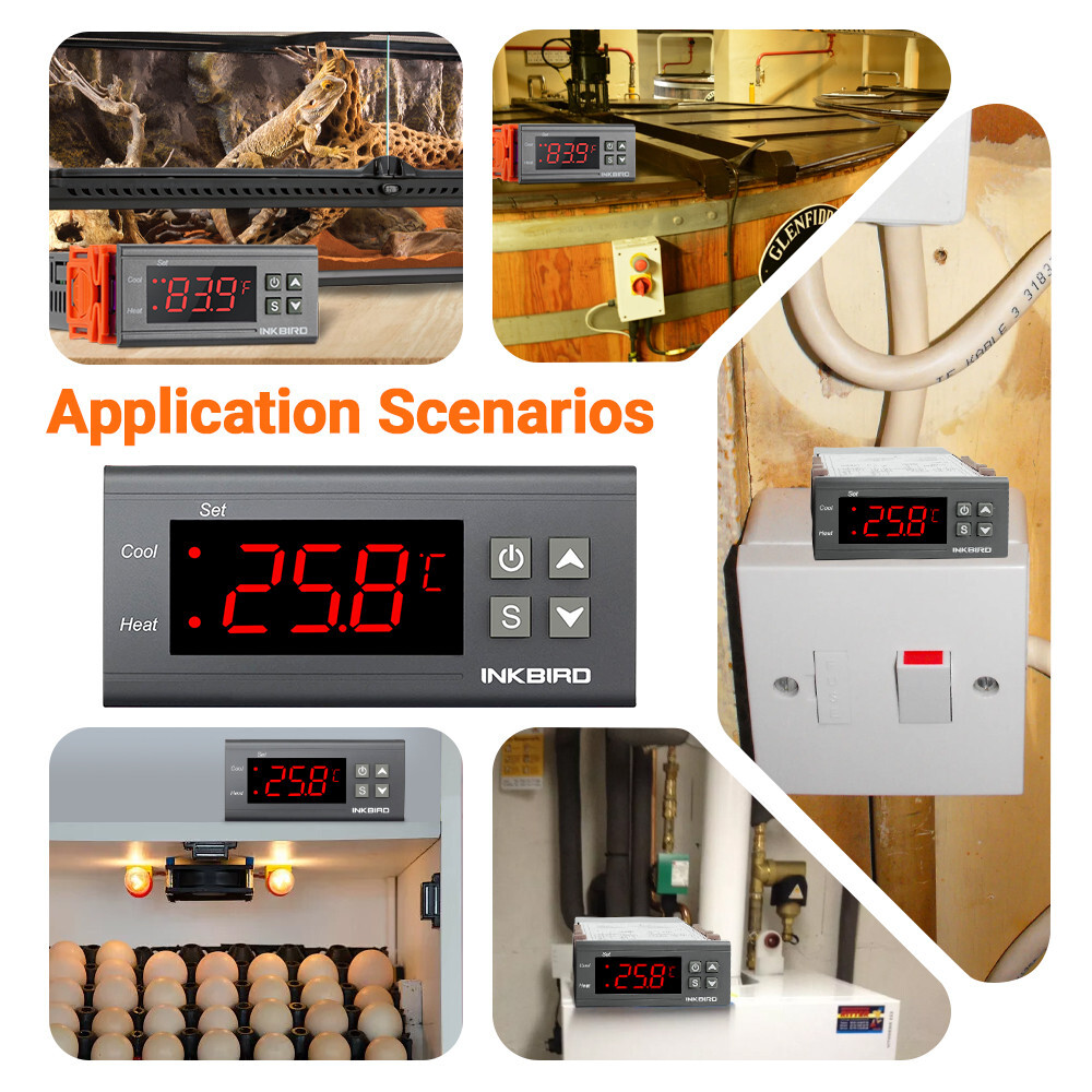Inkbird Digital Temperature Controller ITC1000 110V Programmable Thermostat Heat