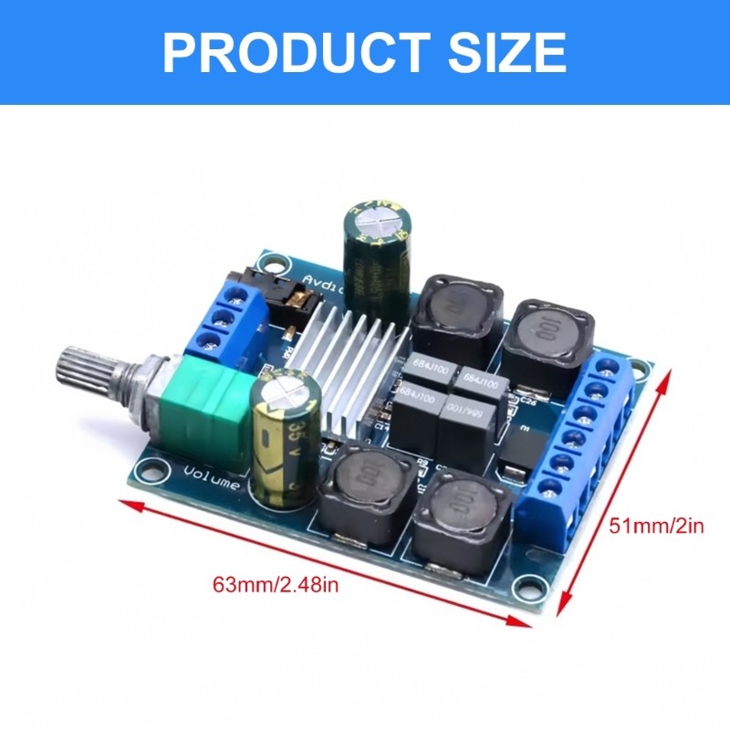 Advanced XY-502 2x50W Power Amplifier Module With Shortcircuits Protections