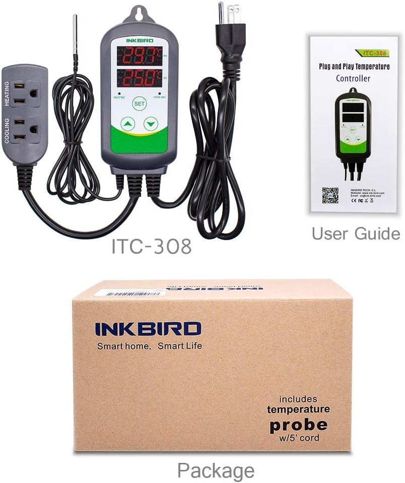 User-Friendly ITC-308 Temperature Controller – Ideal for Fermenting & Plants