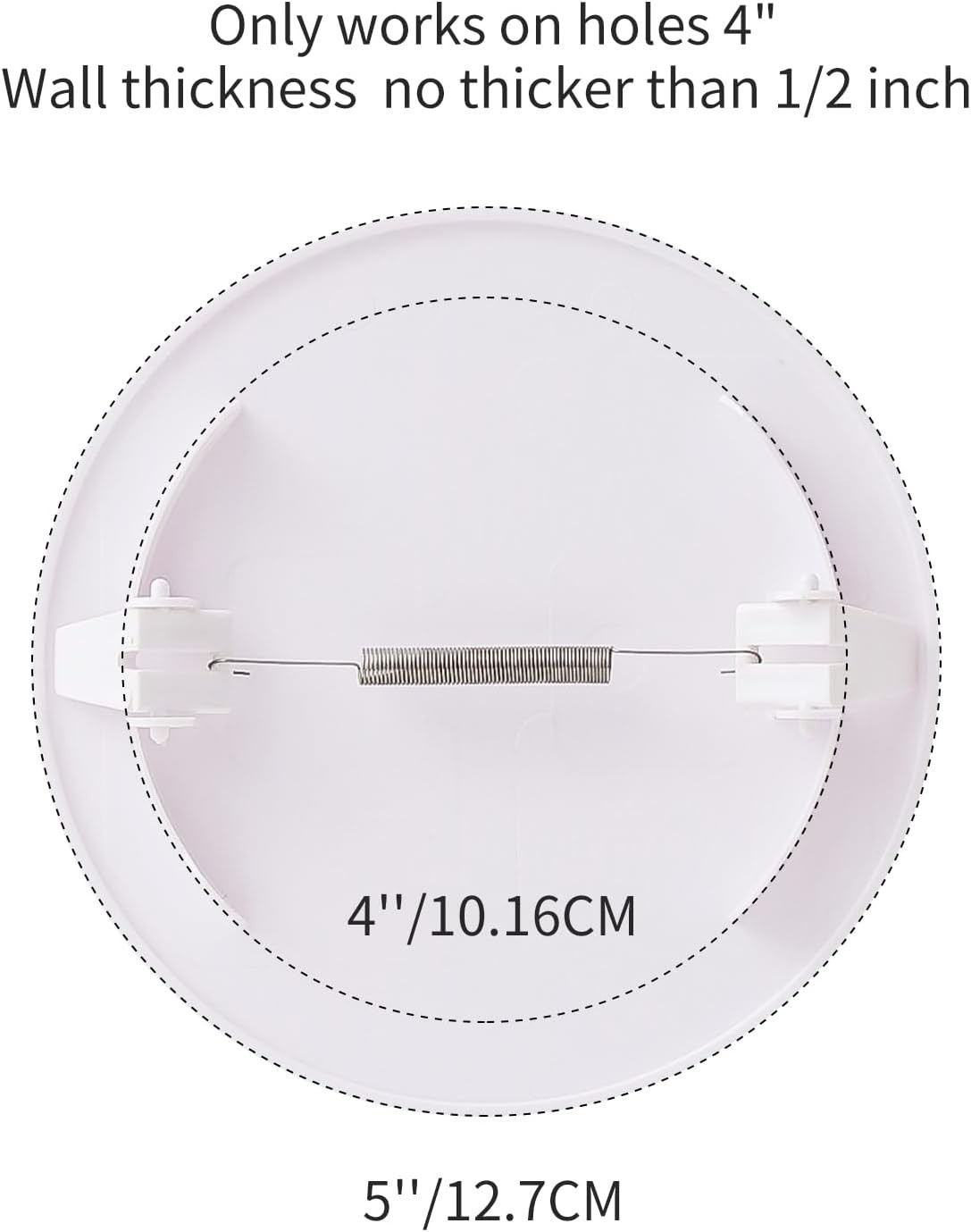 Access Panel Round 5 Inch Spring Clip Plastic White Wall Ceiling 2 Pack