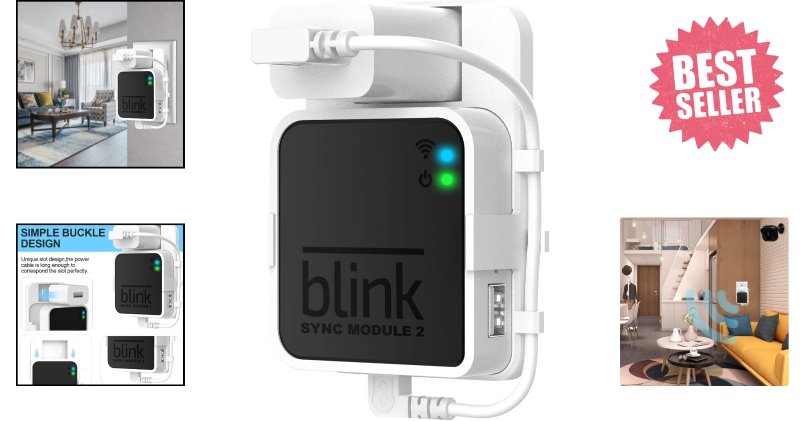 Durable Outlet Mount for Blink Sync Module 2 - Flexible and Portable Solution