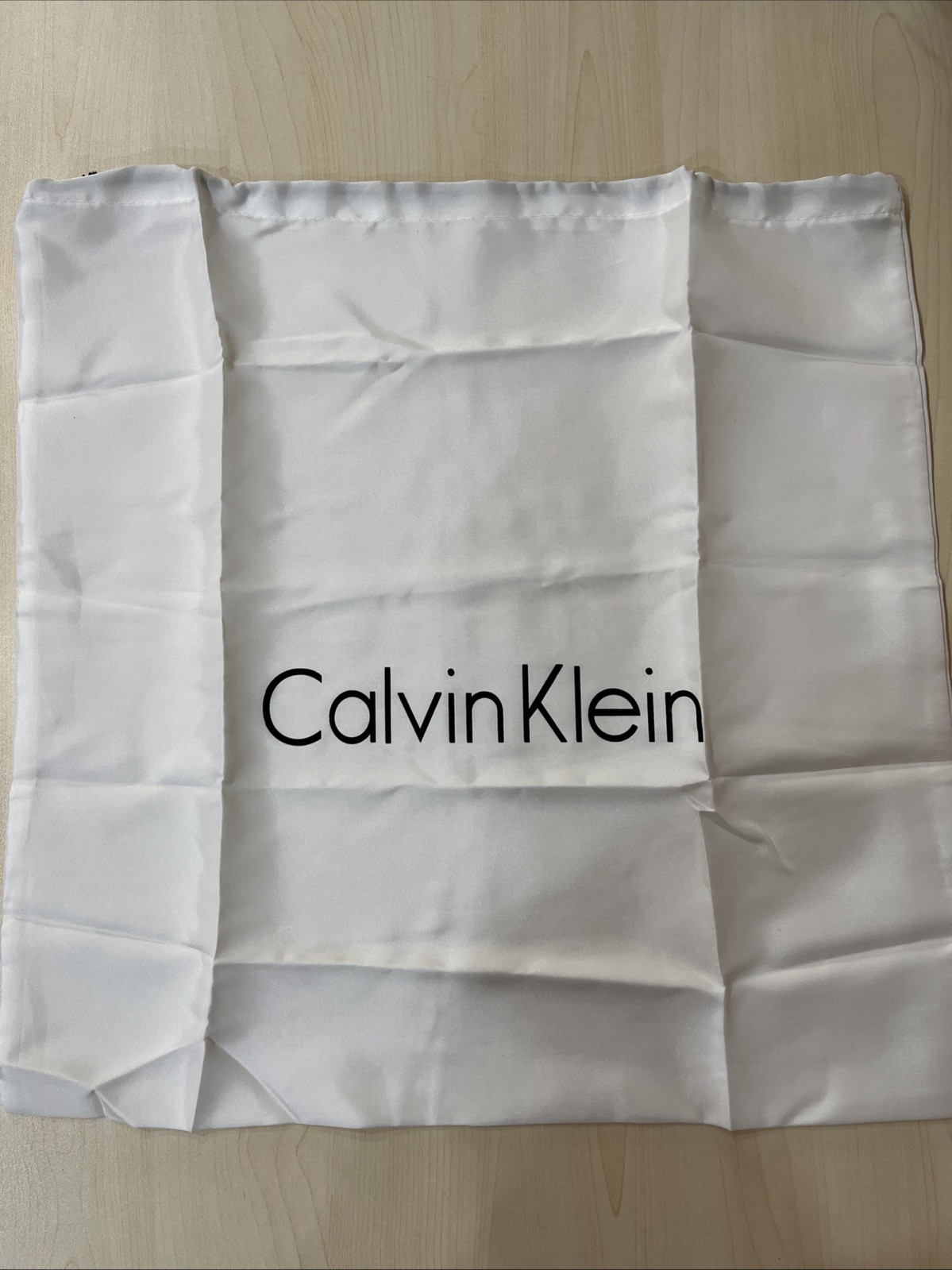 Calvin Klein Drawstring Dust Bag  20” W x 20” H Satin White New Authentic