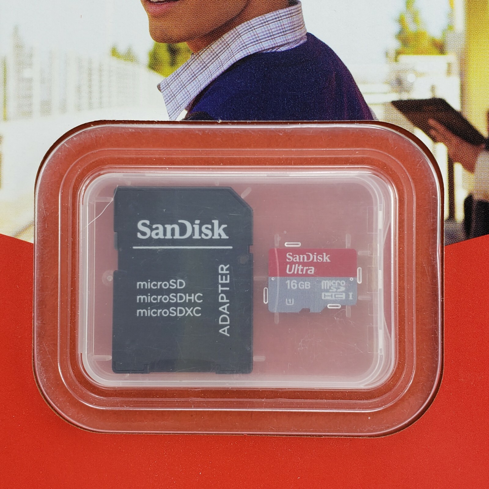 Micro SDHC Memory Card SanDisk with Adapter 16GB Full HD Video Class 10 Memory