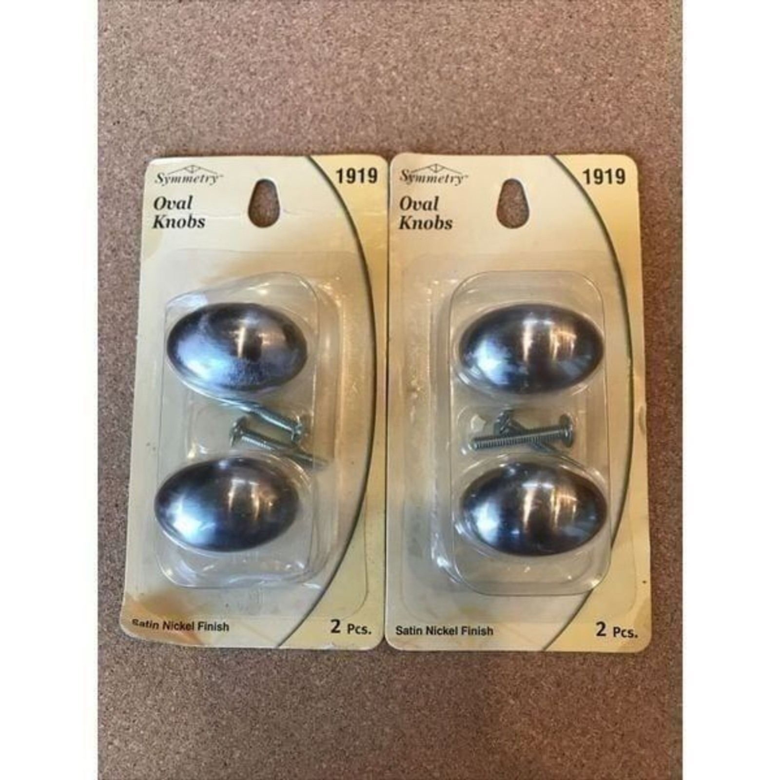 Symmetry Drawer Knobs Lot Of 2 Oval Satin Nickel Finish 2 Pieces hardware New