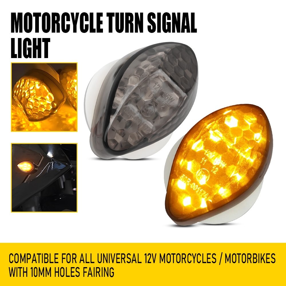 2X Universal Motorcycle LED Amber Turn Signal Blinker Light Indicator Lamps