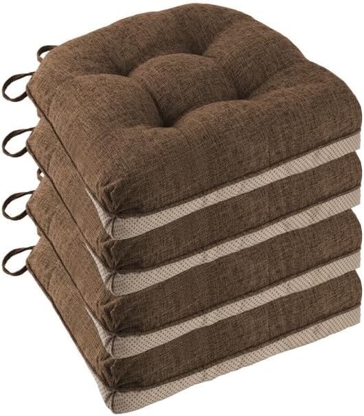 Non Slip Chair Cushions Dining Chairs 4 Pack Kitchen Chair Cushions 18"x18"x3"