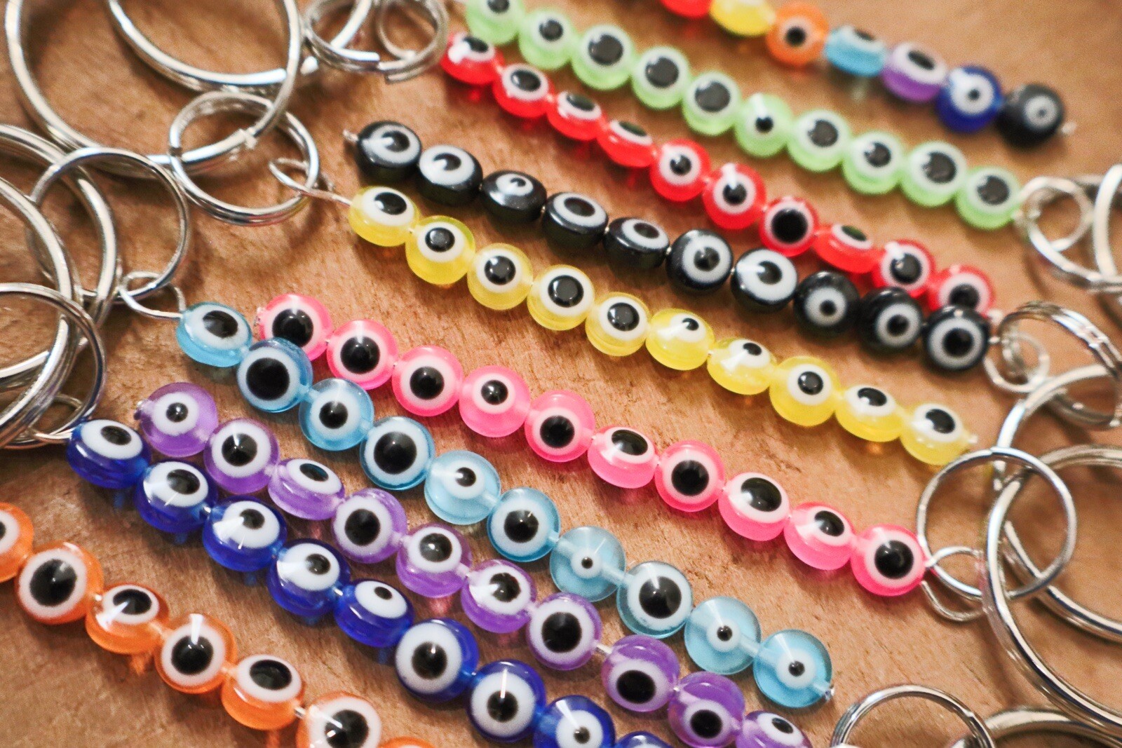 EVIL EYE KEYCHAIN PACK  OF  10 / Keychain Packs / Protection/ Fortune/ Good Luck