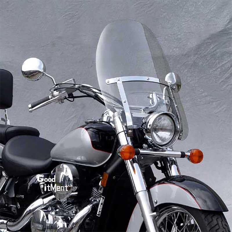 18" x 16" Large Clear Windshield Windscreen For Honda VT750 Shadow Aero 1"&7/8"
