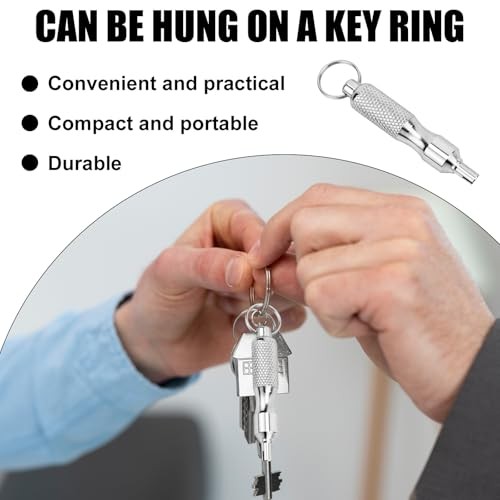 2pcs Valve Core Removal Tool Keychains, Dual & Single Head Tire Stem Core