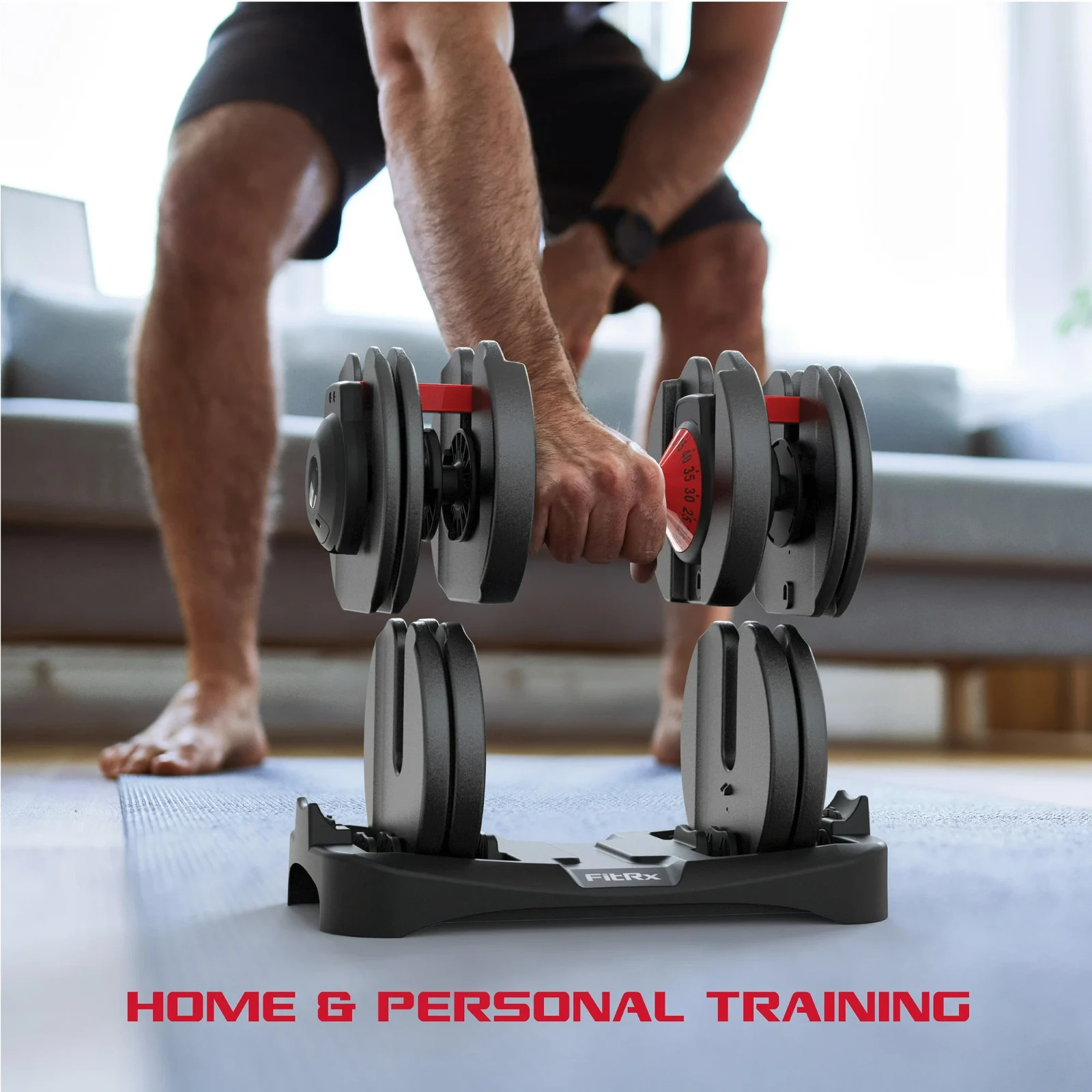 FitRx SmartBell Adjustable Dumbbell, 5-52.5 lbs