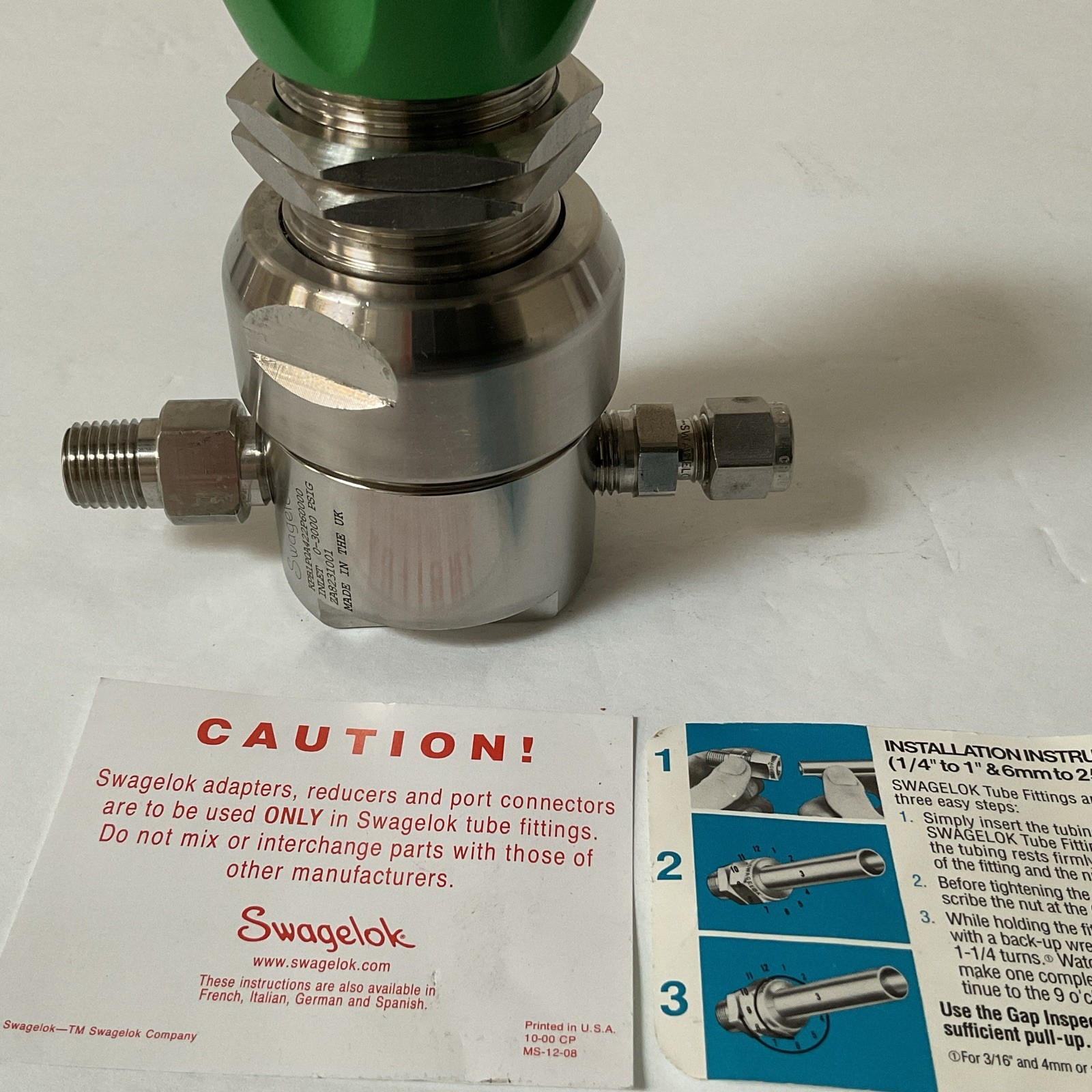 SWAGELOK. 316SS KPB1P0A422P60000 0-3000PSIG HIGH PRESSURE VALVE 1/4” MALE NPT