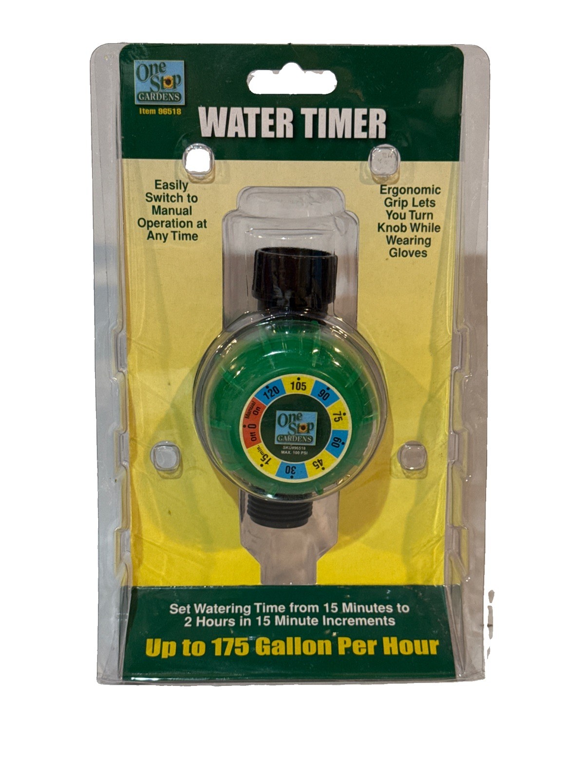 One Stop Gardens Water Timer #96518 175 Gallons Per Hour