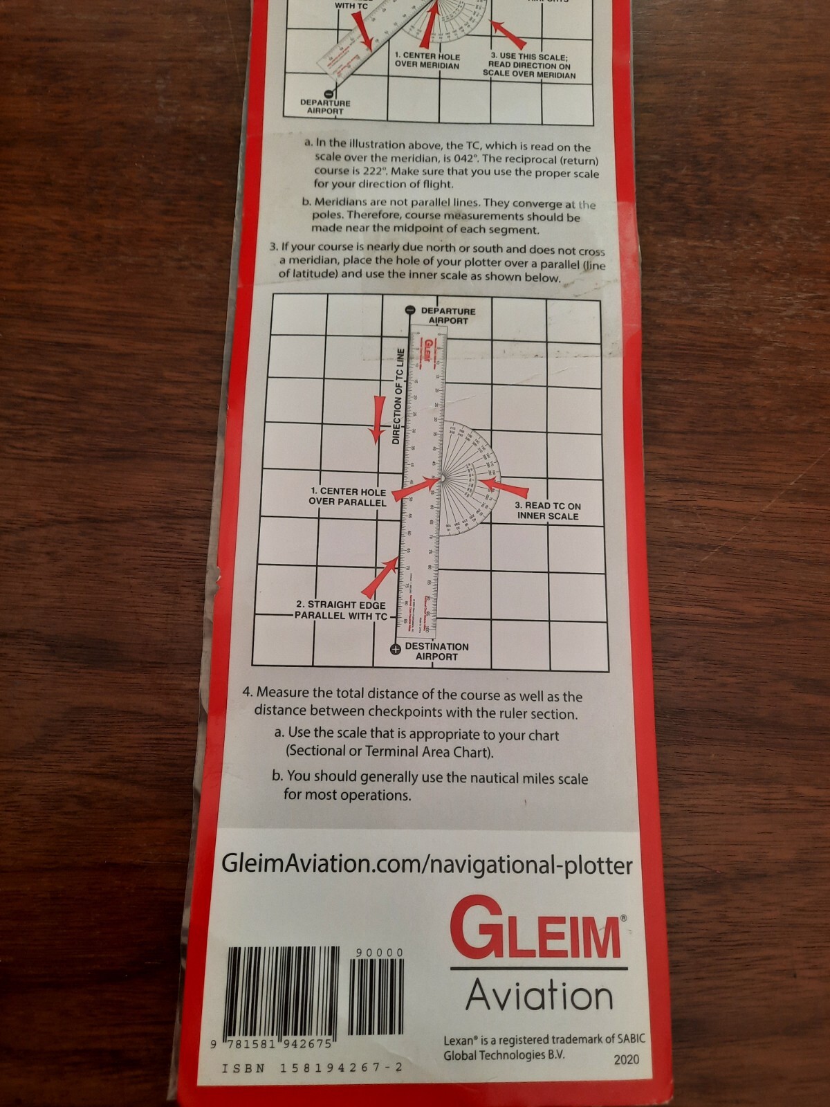 Gleim Navigational Plotter | Sectional & TAC Scale | Statute & Nautical Scales