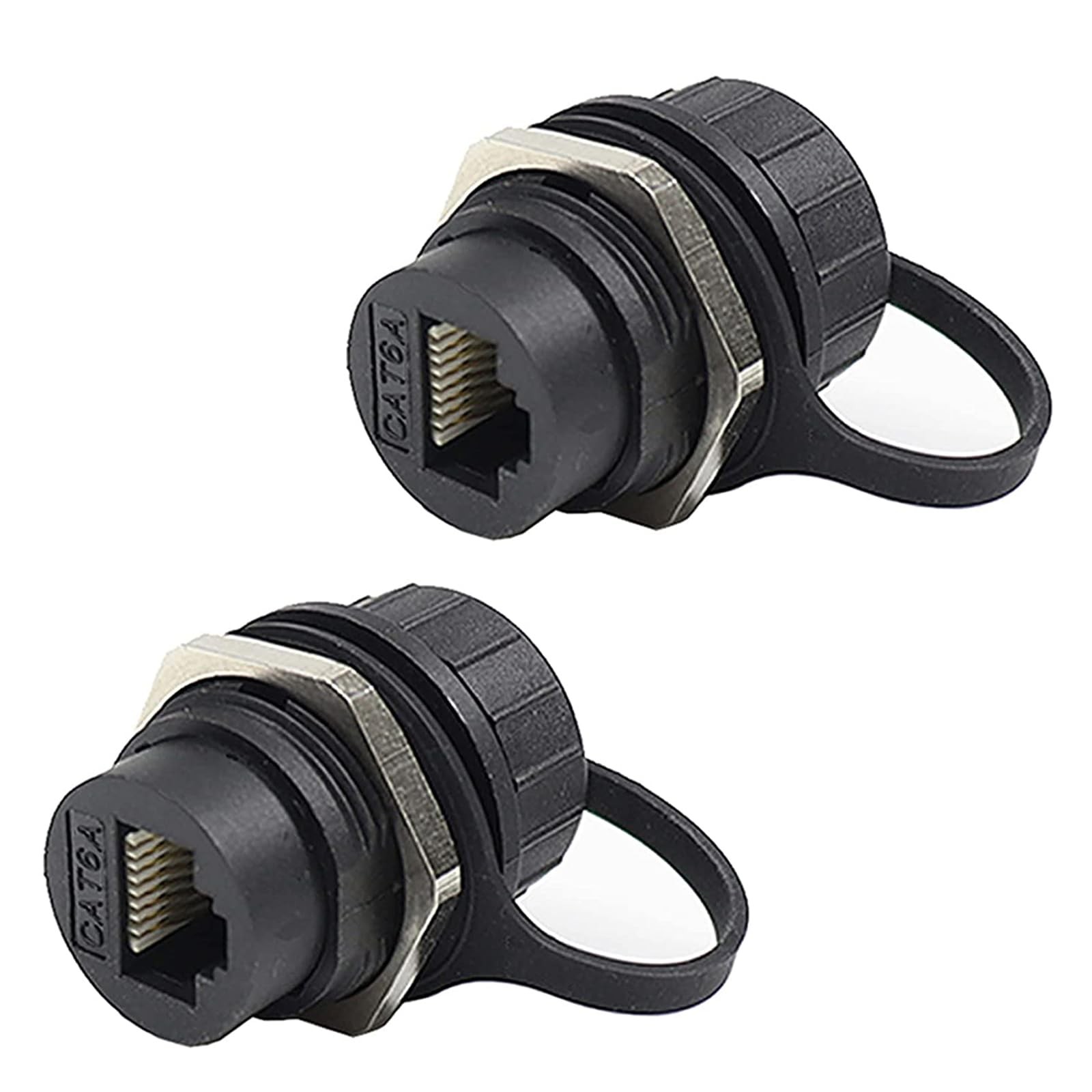 2 PCS Industrial IP67 Waterproof Shielded RJ45 Coupler CAT6A Ethernet Mount