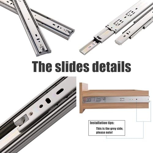 Soft Close Drawer Slidess, Side Mount Metal Ball Bearing Full 18 Inch 1 Pair